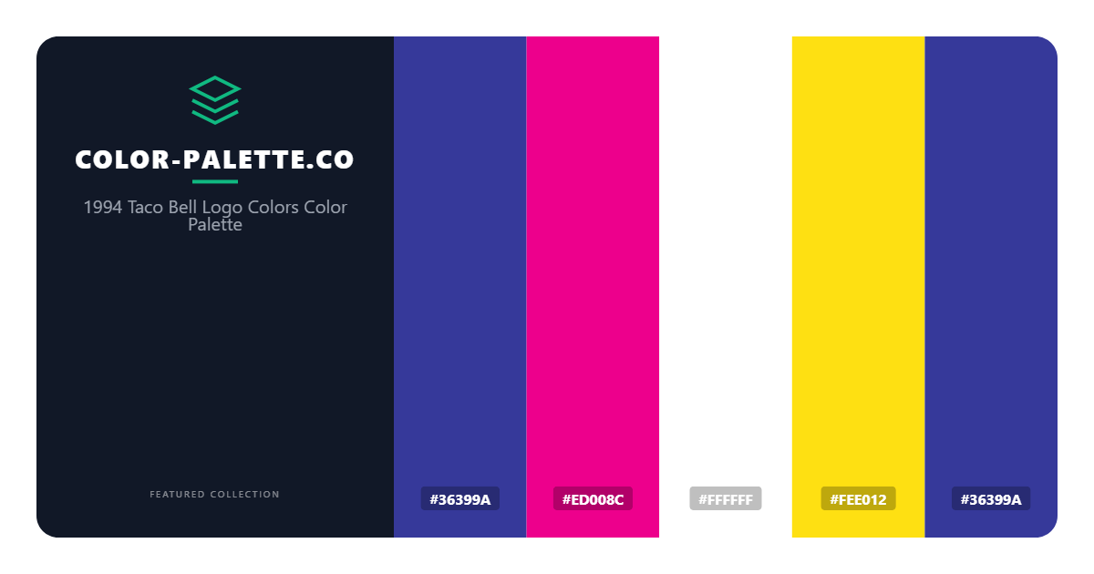 1994 Taco Bell Logo Colors Color Palette