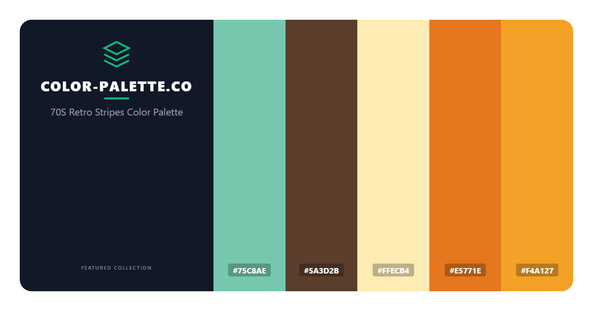 70S Retro Stripes Color Palette
