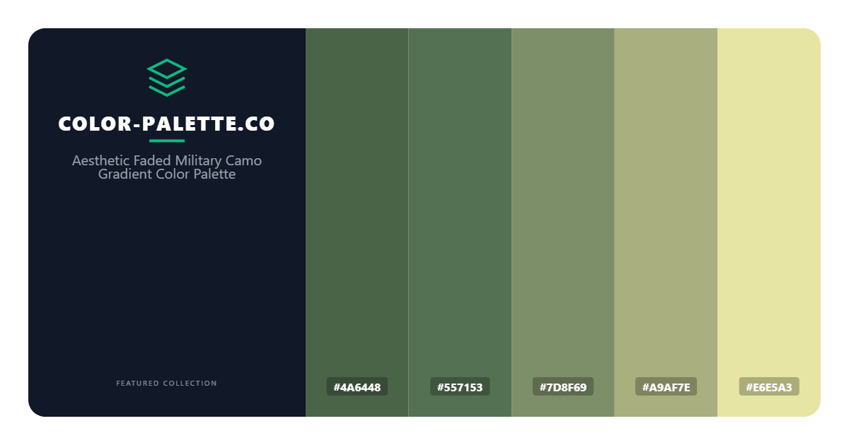 Aesthetic  Faded Military Camo Gradient Color Palette