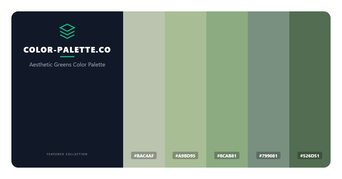 Aesthetic Greens Color Palette