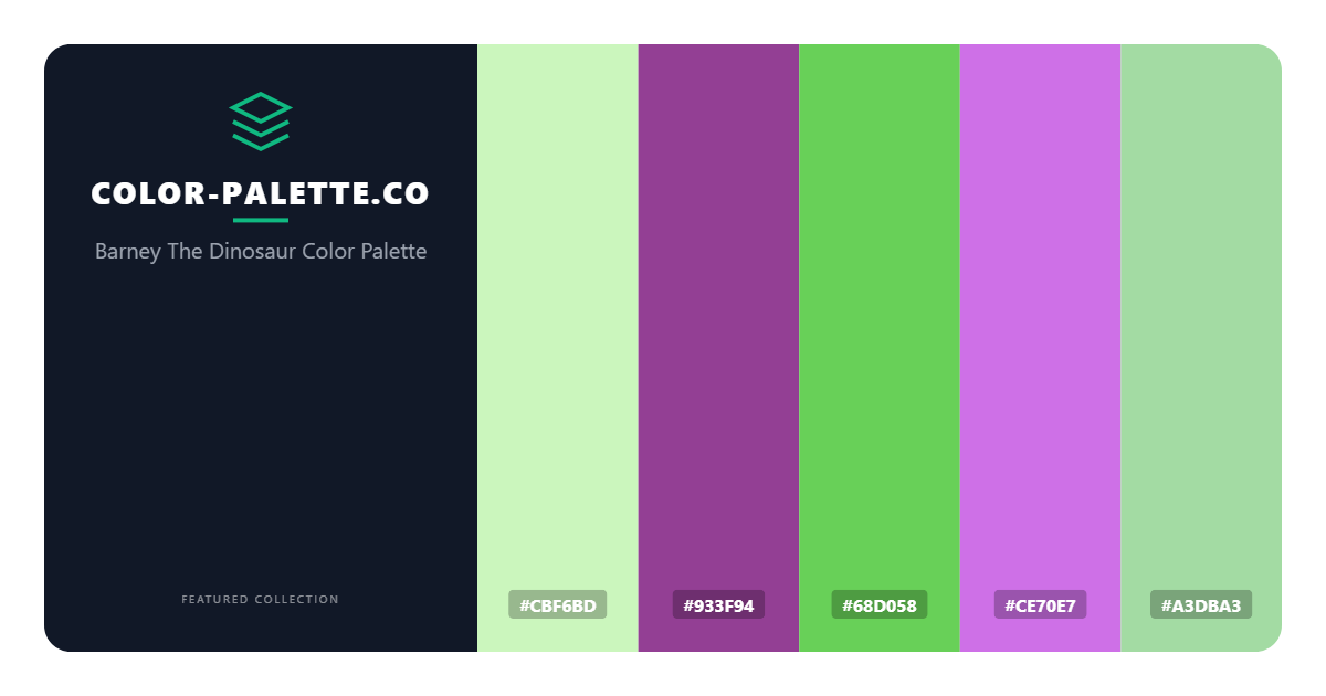 Barney The Dinosaur Color Palette