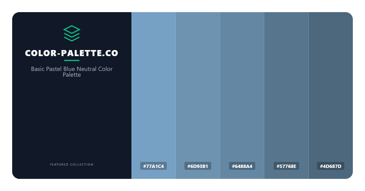 Basic Pastel Blue Neutral Color Palette
