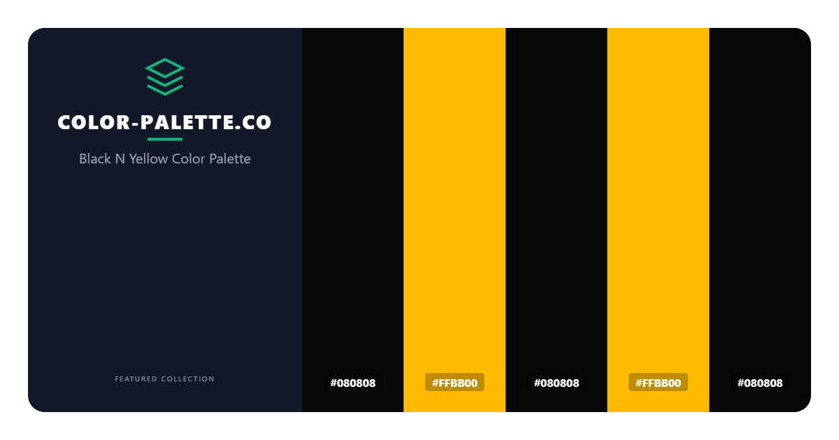 Black N Yellow Color Palette
