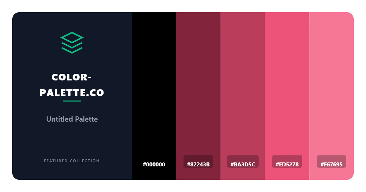 Black To Pink Color Palette