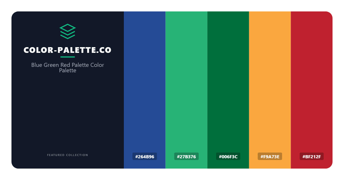 Blue Green Red Palette Color Palette