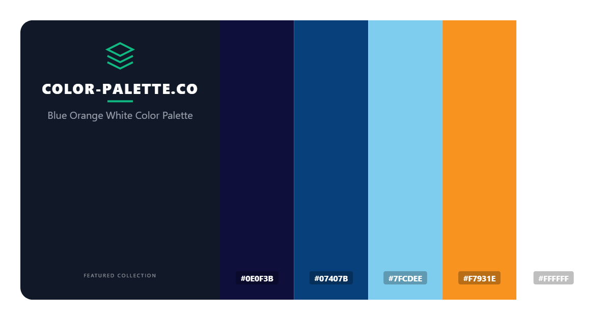 Blue Orange White Color Palette