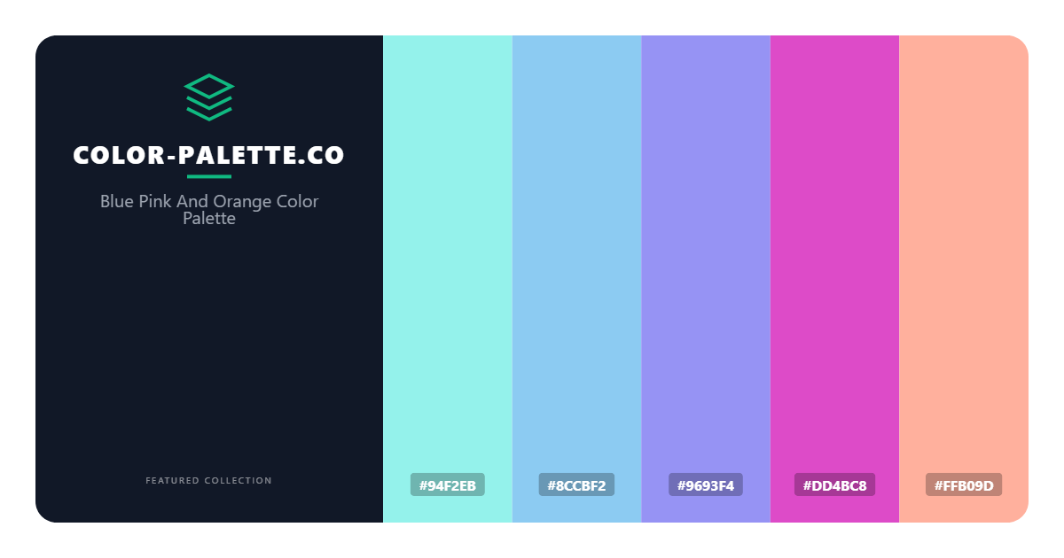 Blue Pink And Orange Color Palette