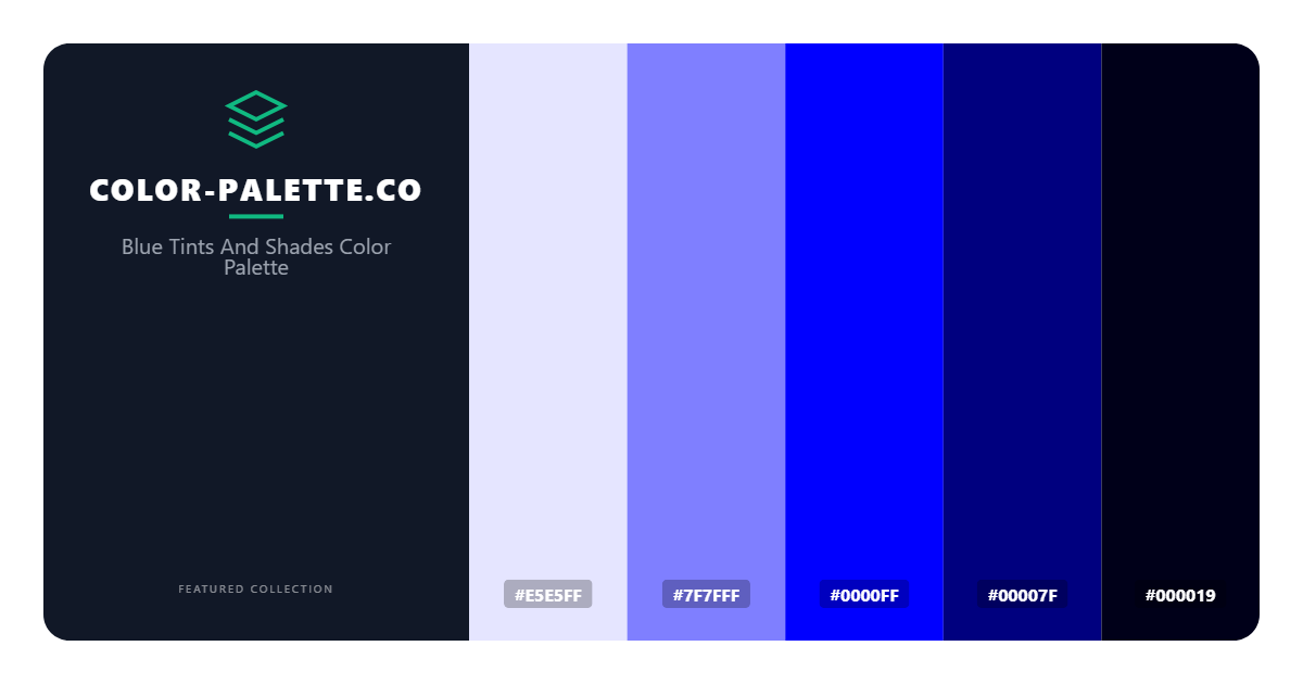 Blue Tints And Shades Color Palette