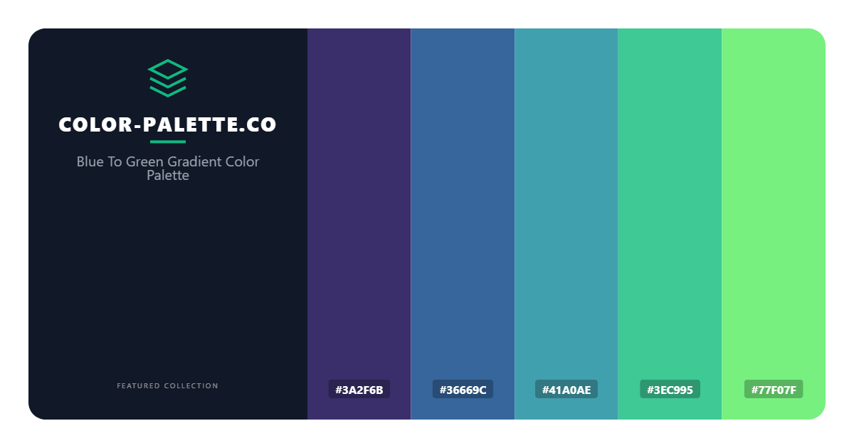 Blue To Green Gradient Color Palette