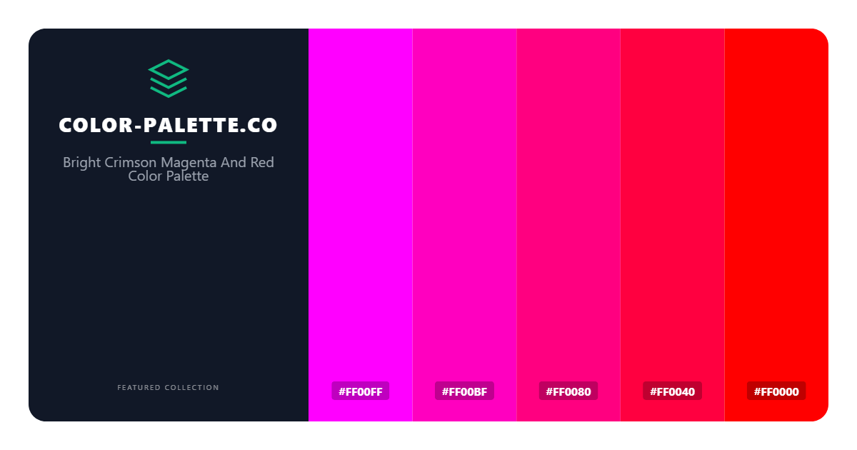 Bright Crimson Magenta And Red Color Palette