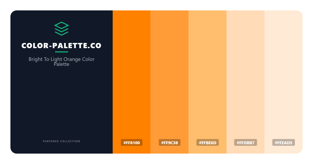 Bright To Light Orange Color Palette