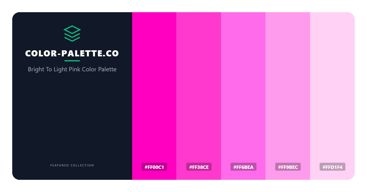 Bright To Light Pink Color Palette