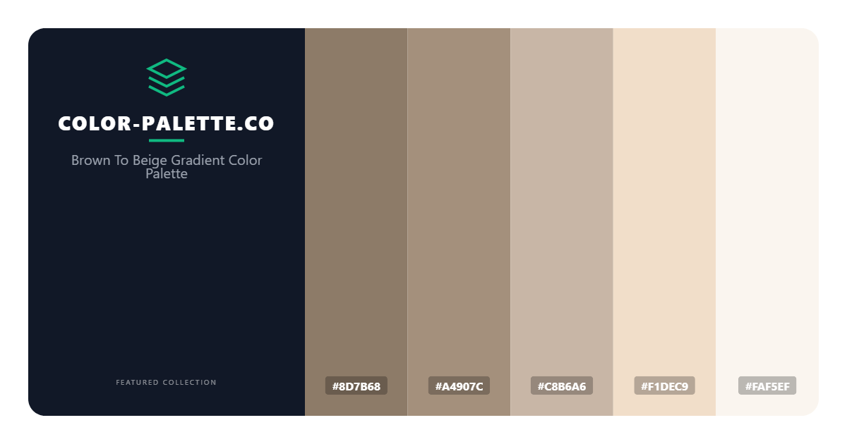 Brown To Beige Gradient Color Palette