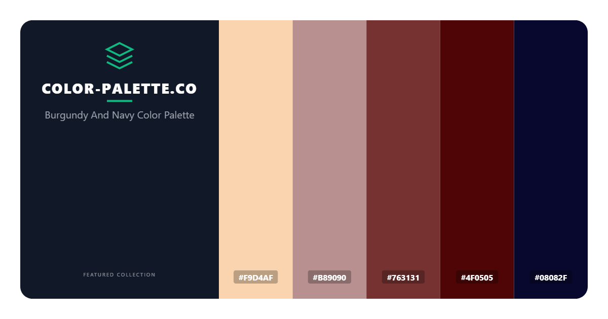 Burgundy And Navy Color Palette