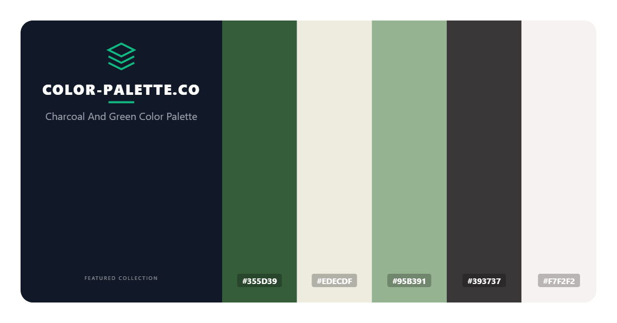 Charcoal And Green Color Palette