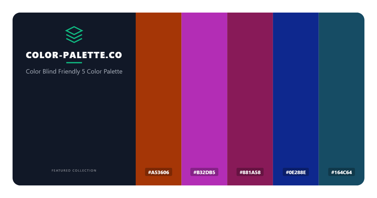 Color Blind Friendly  5 Color Palette