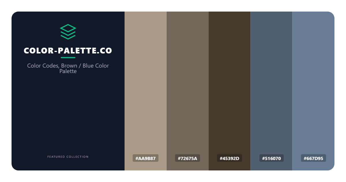 Color Codes, Brown / Blue Color Palette
