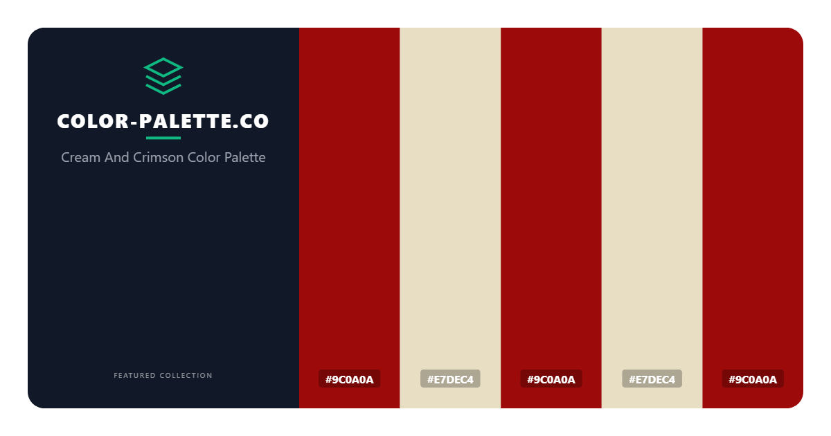 Cream And Crimson Color Palette