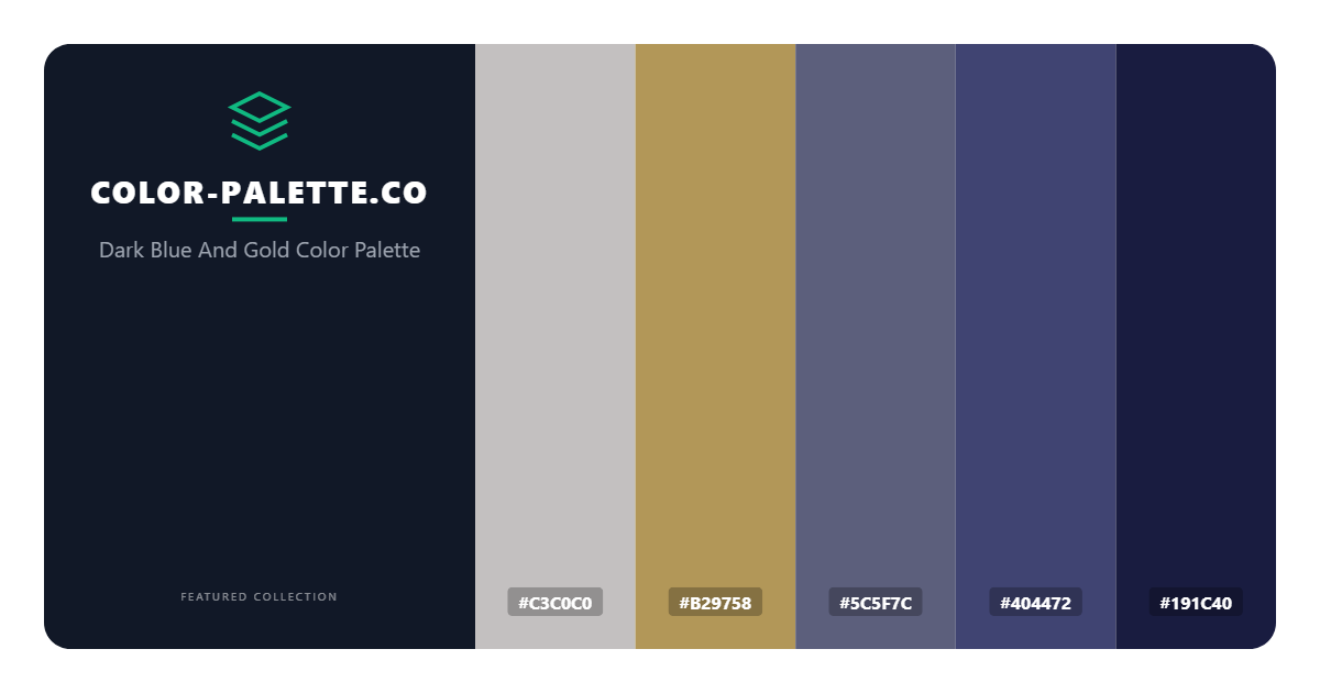 Dark Blue And Gold Color Palette