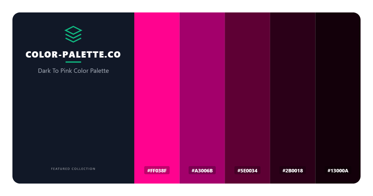 Dark To Pink Color Palette