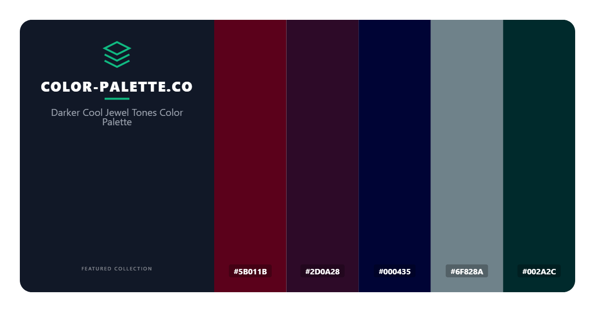Darker Cool Jewel Tones Color Palette
