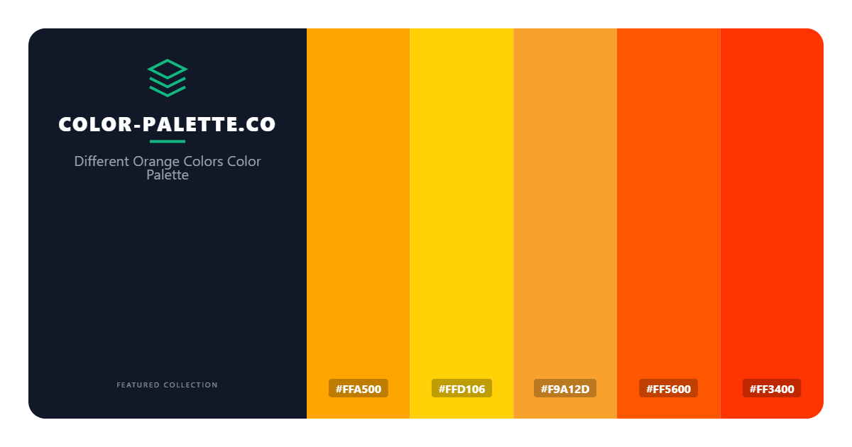 Different Orange Colors Color Palette