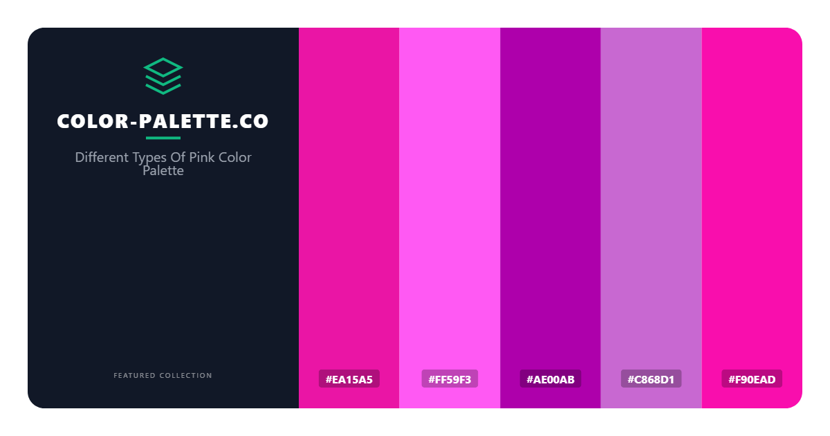 Different Types Of Pink Color Palette