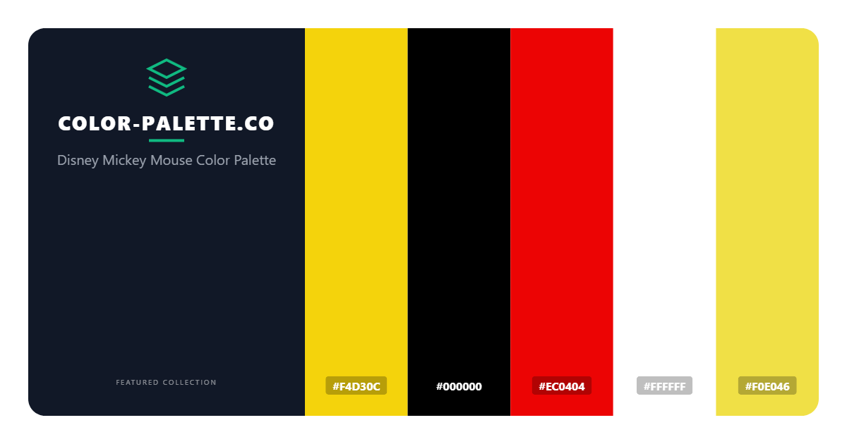 Disney Mickey Mouse Color Palette