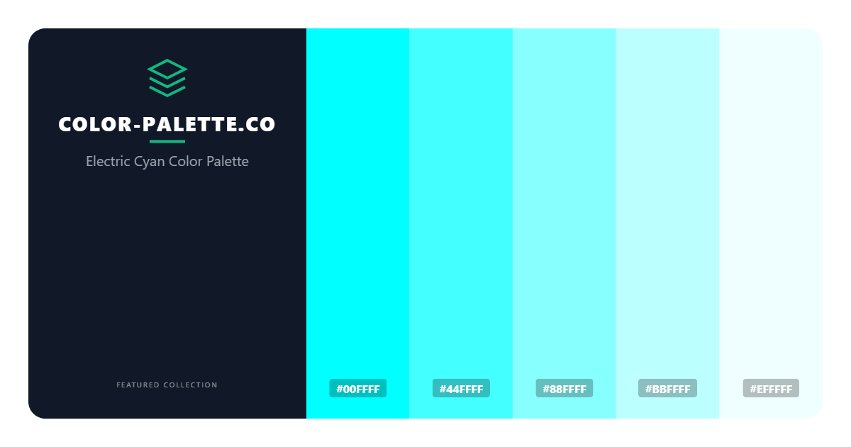 Electric Cyan Color Palette