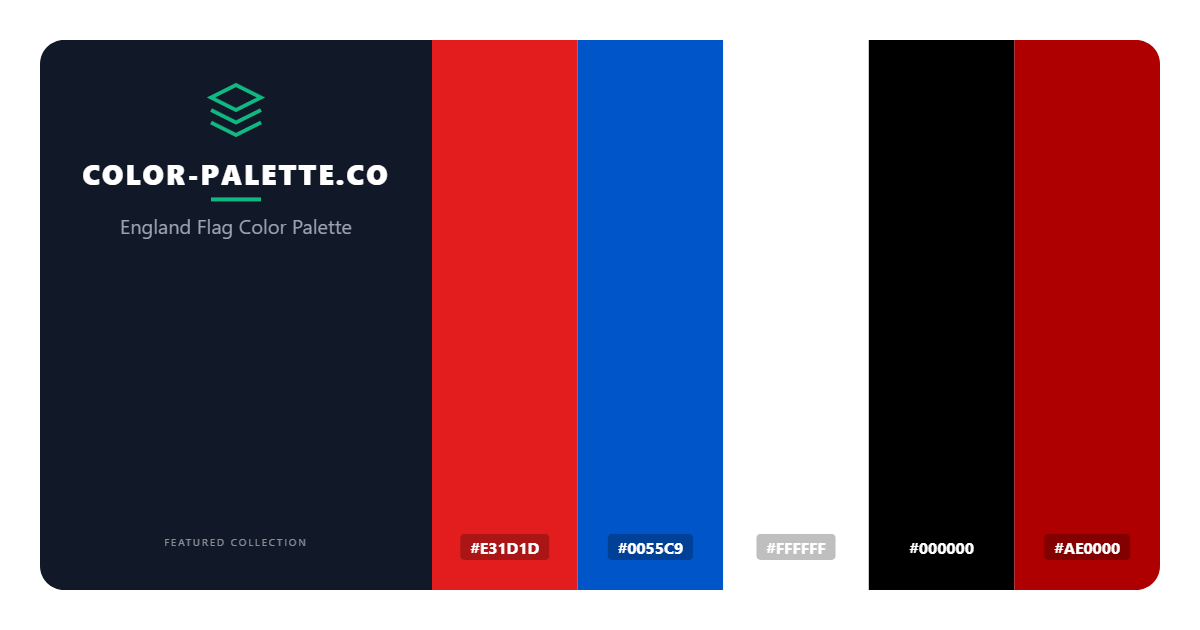 England Flag Color Palette