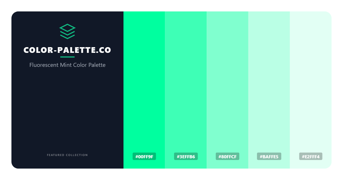 Fluorescent Mint Color Palette