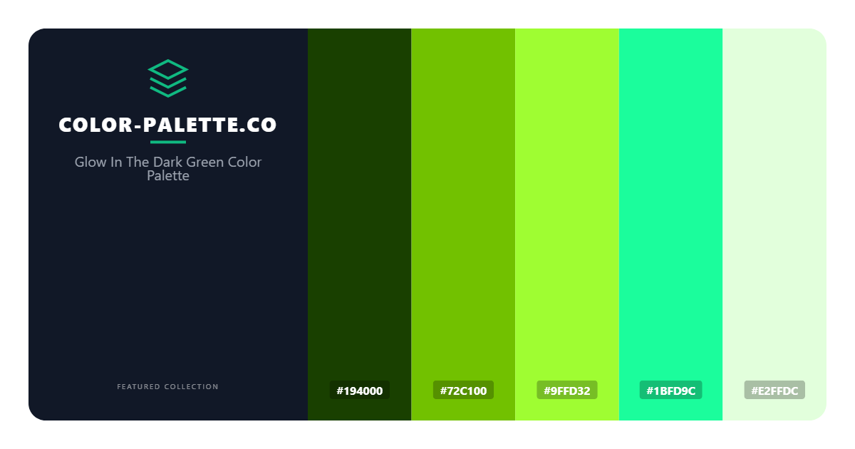 Glow In The Dark Green Color Palette
