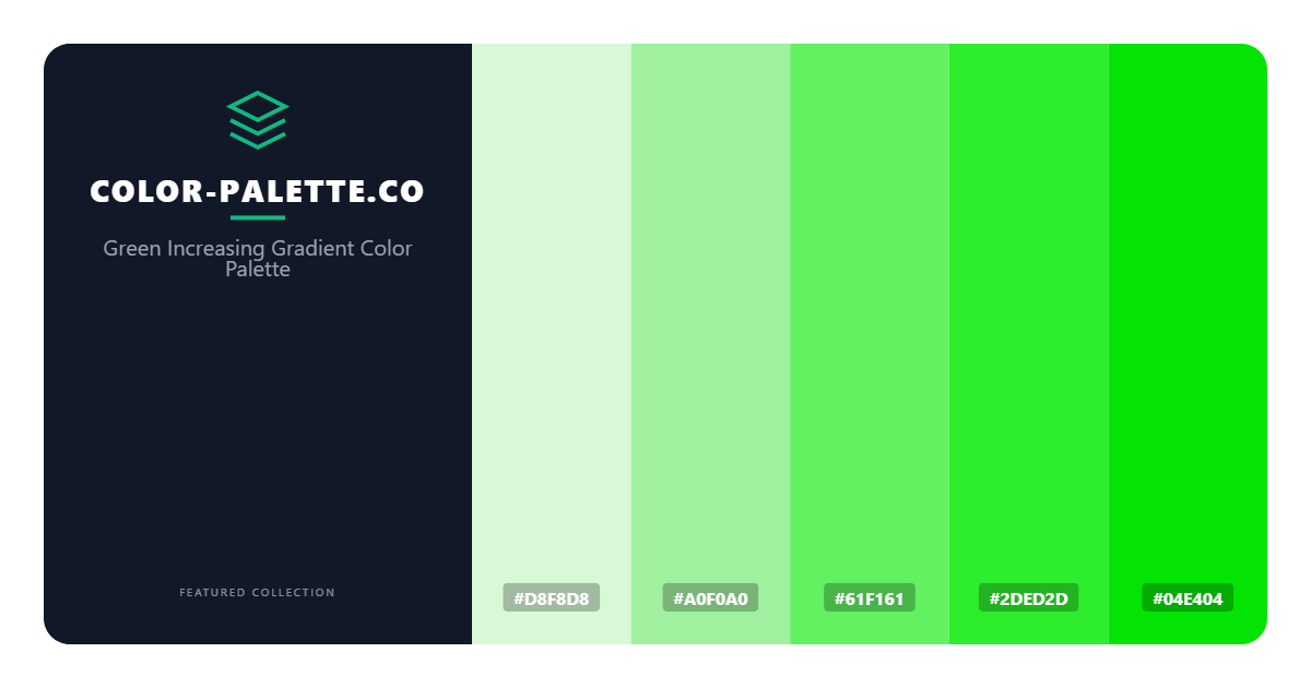 Green Increasing Gradient Color Palette