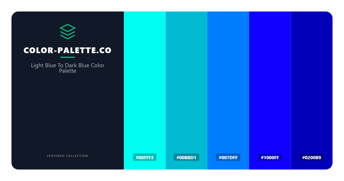 Light Blue To Dark Blue Color Palette