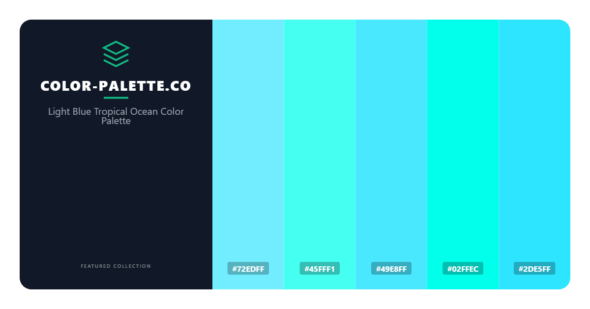 Light Blue Tropical Ocean Color Palette