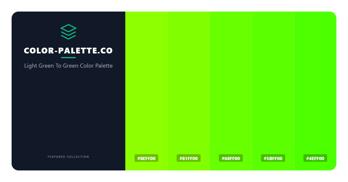 Light Green To Green Color Palette