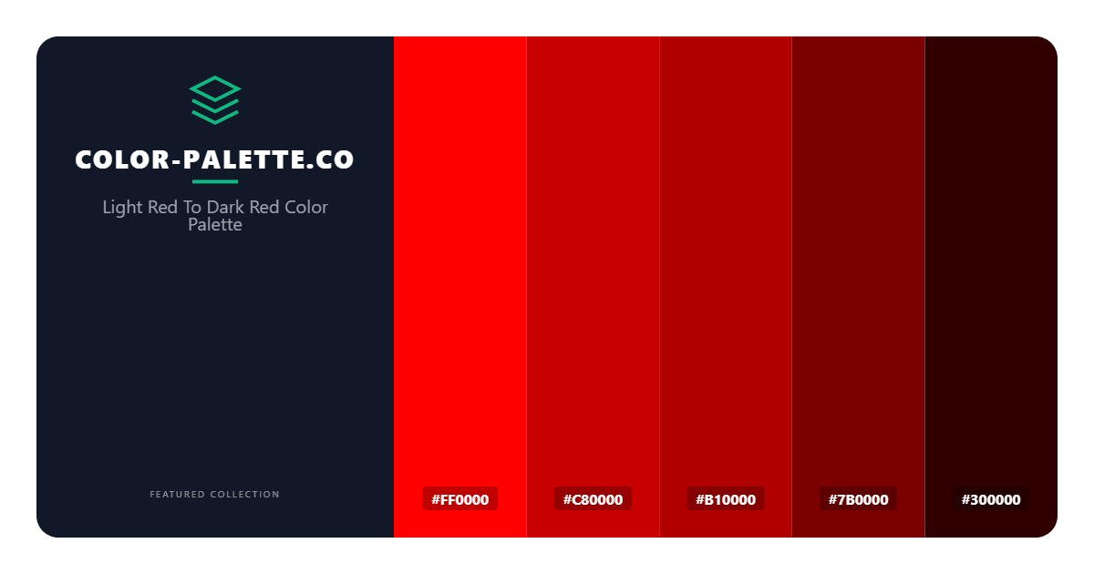 Light Red To Dark Red Color Palette