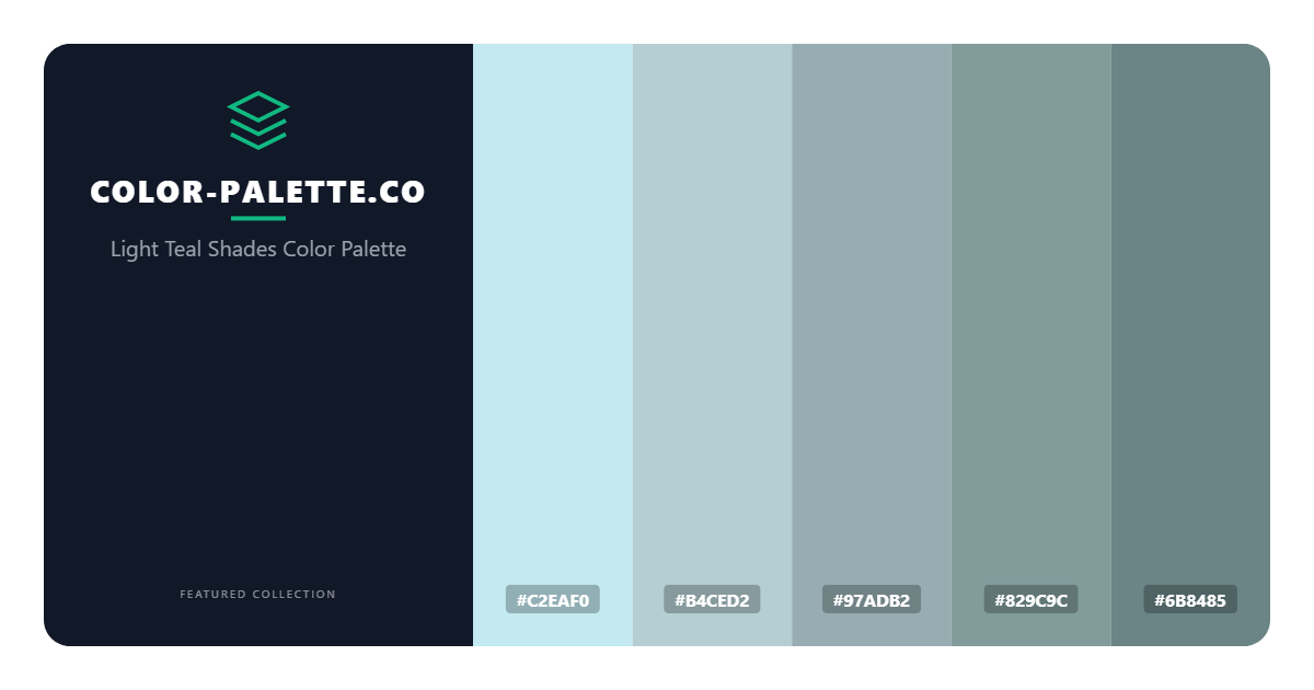 Light Teal Shades Color Palette