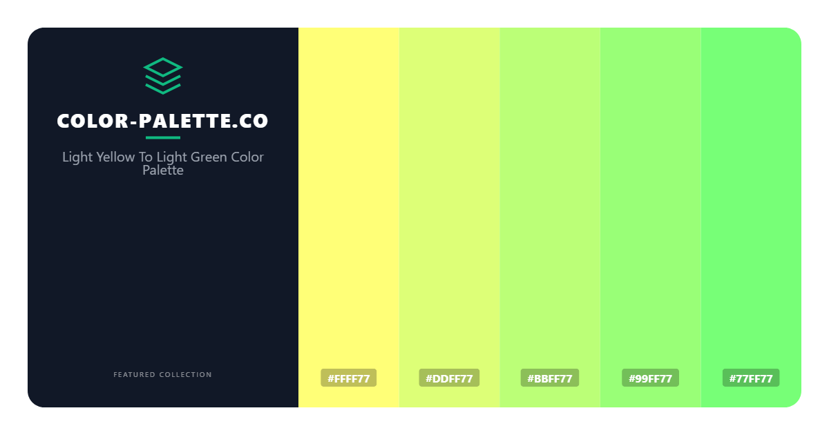 Light Yellow To Light Green Color Palette