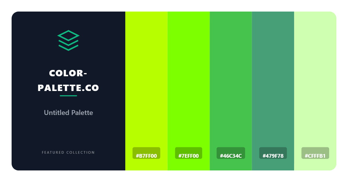 Neon Green Crystal Color Palette