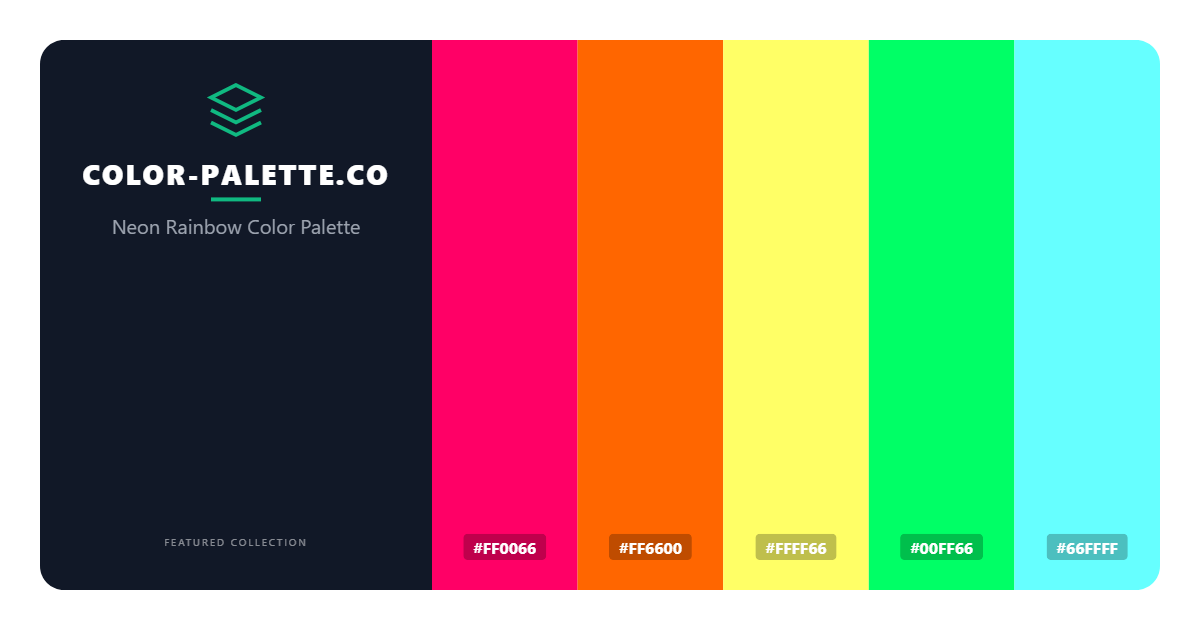 Neon  Rainbow Color Palette