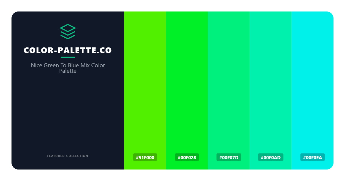 Nice Green To Blue Mix Color Palette