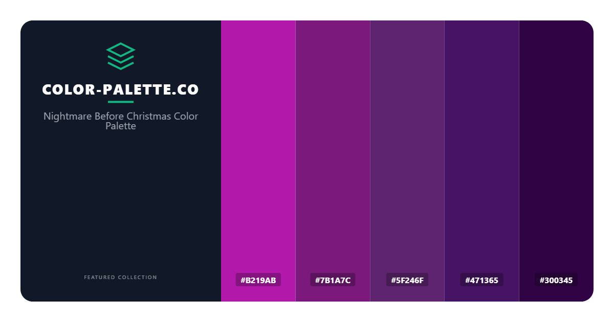 Nightmare Before Christmas Color Palette