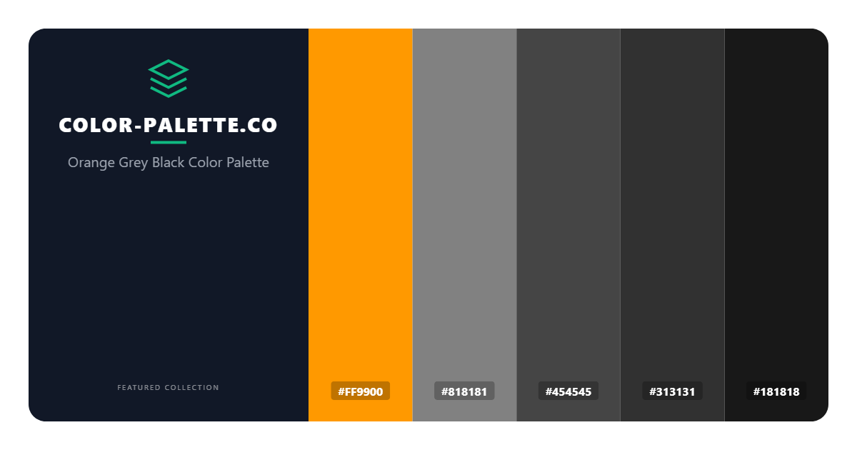 Orange Grey Black Color Palette