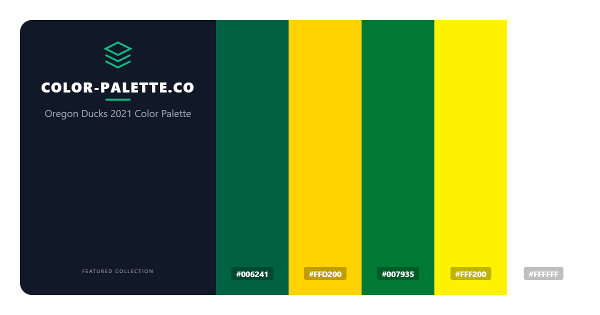 Oregon Ducks 2021 Color Palette