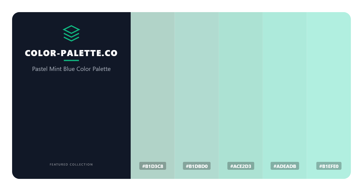 Pastel Mint Blue Color Palette
