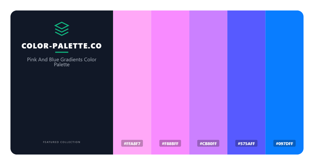 Pink And Blue Gradients Color Palette