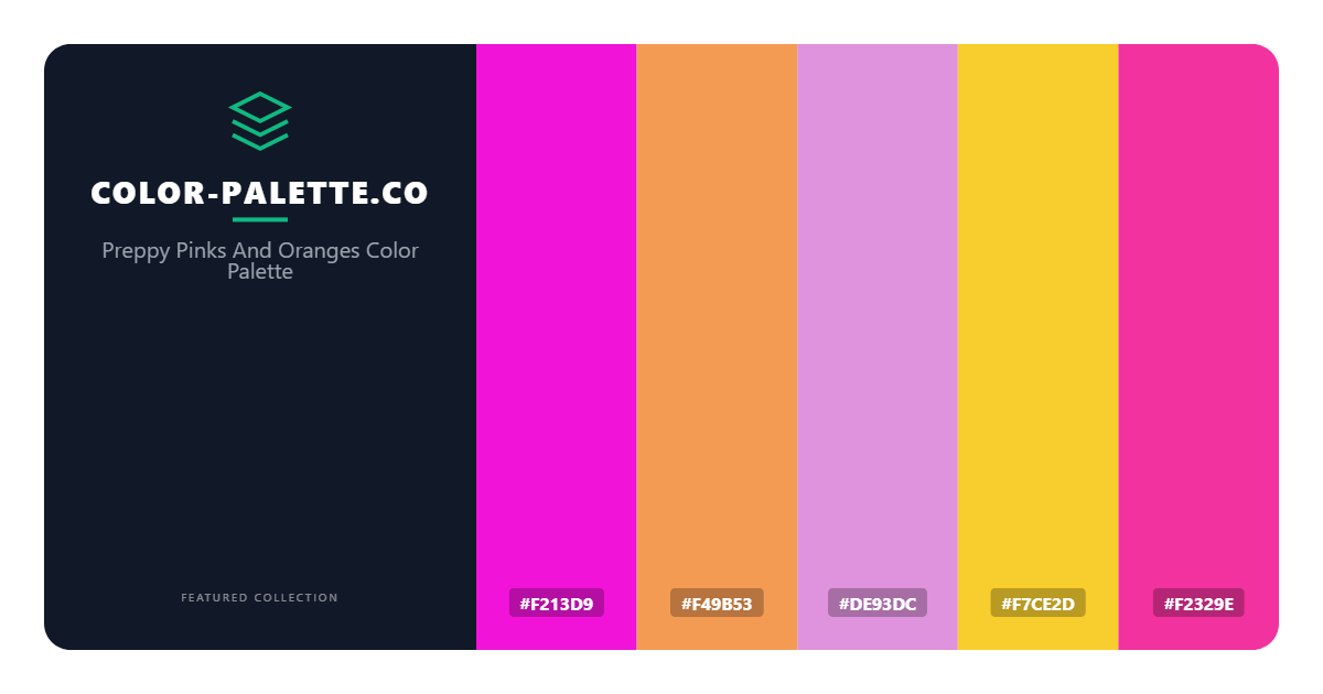 Preppy Pinks And Oranges Color Palette