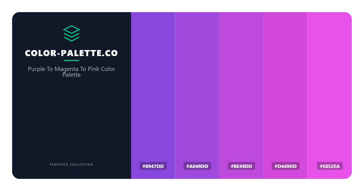 Purple To Magenta To Pink Color Palette