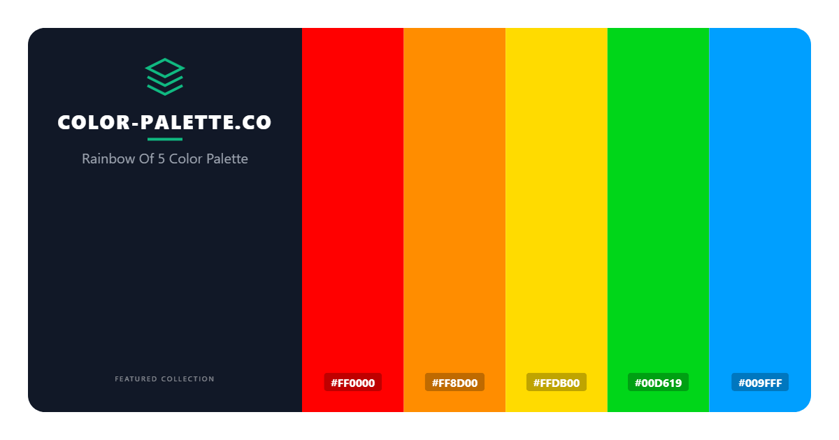 Rainbow Of 5 Color Palette
